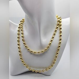 Festive gold tone beaded fall necklace N2007‎